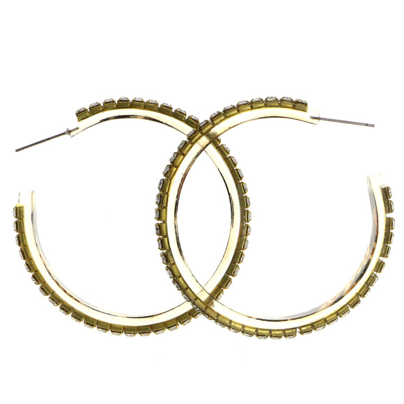 bebe gold hoop rhinestone crystal NWT bbe12 - Picture 2 of 8